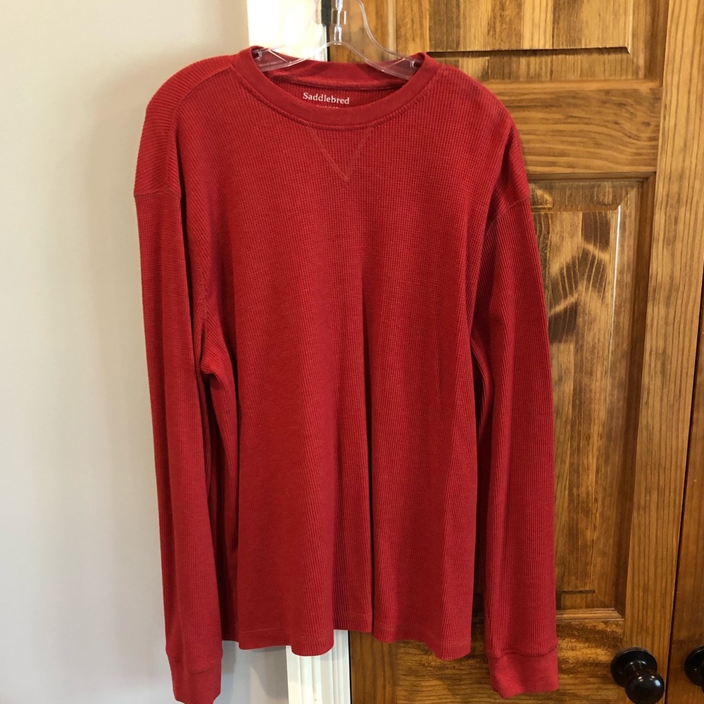 Saddlebred Comfort Flex Men’s Waffle Knit Long Sleeve Shirt (Size: Large)